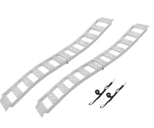 lot 351 image: 12 in. W x 90 in. L 1500 lb. Capacity Aluminum Folding S-Curve Ramp Truck Loading with Treads (Includes 2 Ramps)