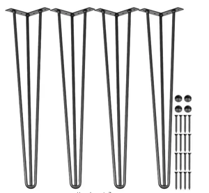 lot 354 image: Hairpin Table Legs 34 in. Black Set of 4 Desk Legs Each 220 lbs. Load Capacity Heavy-Duty Furniture Legs for Bench Desk