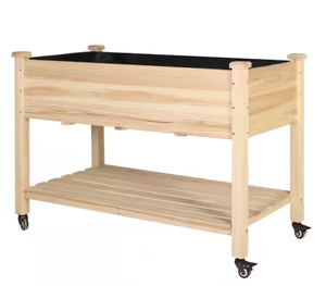Wooden Raised Garden Bed with Liner 47 in. x 23 in. x 30 in.