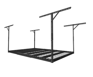 lot 250 image: Max Series 48 in. W x 72 in. D x 22-40 in. H Black Heavy Duty Ceiling Mounted Overhead Garage Storage Rack