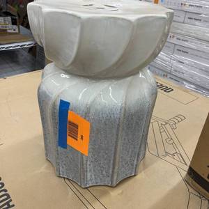 lot 368 image: Ashley Michamere Ceramic Indoor Outdoor Stool Table A3000619