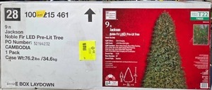 lot 23 image: 9 ft Jackson Noble Fir LED Pre-Lit Christmas Tree