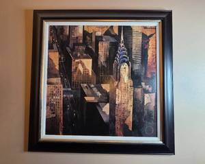 lot 50 image: Framed Artwork of Chrysler Building View by Marti Bofarull 45x45