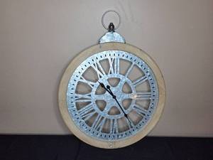 lot 72 image: Rustic Metal and Wood Decorative Wall Clock