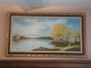 lot 126 image: Large Landscape Oil Painting by Rogers - 55 x 31