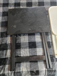 lot 131 image: Set of 2 Folding TV Trays - Black and White