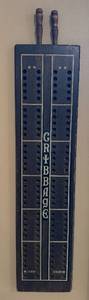 lot 140 image: Vintage Wooden Cribbage Board with Pegs