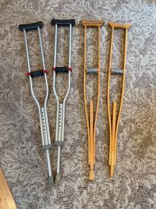 lot 145 image: Metal and Wood Crutches Set