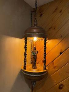 lot 149 image: Vintage Hanging Rain Oil Lamp with Fisherman Figurine