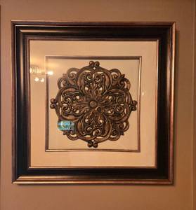 lot 164 image: Framed Decorative Wall Art with Filigree Design