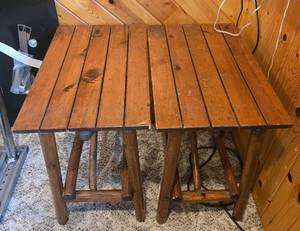 lot 179 image: Pair of Rustic Wooden Side Tables
