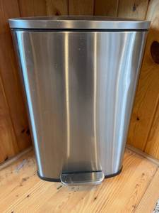 lot 189 image: Brushed Stainless Steel Step Trash Can
