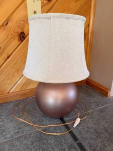 lot 198 image: Bronze Table Lamp with Fabric Shade