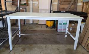 lot 206 image: Large Industrial White Work Table - 36 x 72 x 30