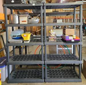 lot 213 image: Sterilite 5-Tier Heavy-Duty Ventilated Shelving Unit