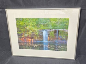 lot 10 image: Framed Waterfall Landscape Print