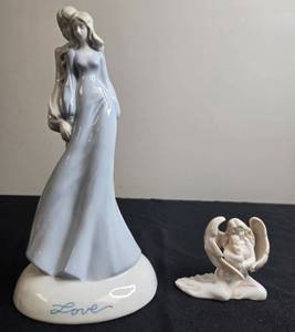 lot 17 image: Soft Touch Lady Figurine and Russ Guardian Angel Collectibles Set