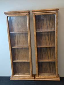lot 59 image: Pair of Wooden Display Cabinets with Glass Doors