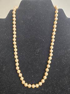 lot 76 image: Monet Pearl Like Necklace and Gold-Tone Leaf Pendant Necklace Set