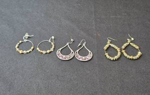 lot 81 image: Set of 3 Pairs of Beaded Earrings with Unique Designs