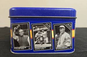 lot 115 image: 1993 Conlon Collection Tin with Autographed Baseball Cards