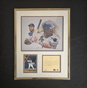 lot 134 image: Framed Kirby Puckett Memorabilia Set with Autographed Print