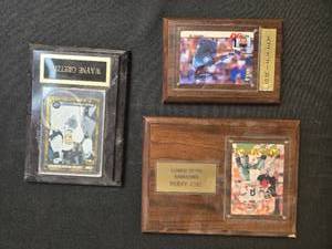 lot 137 image: Set of 3 Framed Sports Trading Cards Wayne Gretzky, Troy Aikman, Ken Griffey Jr.