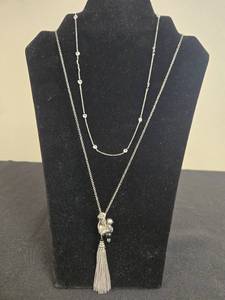 lot 171 image: Liz Palacios San Francisco Sterling Silver Pendant Necklace & Necklace w Tassel