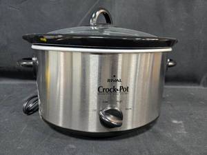 lot 217 image: Rival Crock-Pot Stoneware Slow Cooker with Glass Lid