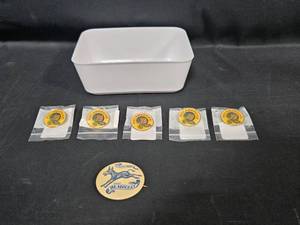 lot 223 image: Vintage Political Pinback Buttons Collection - Vote Democrat & Buy American