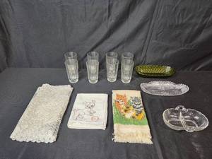 lot 235 image: Vintage Glassware Collection Serving Dishes & Highball Glasses