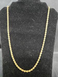 lot 260 image: Bellezza 24 Gold Tone Rope Chain Necklace