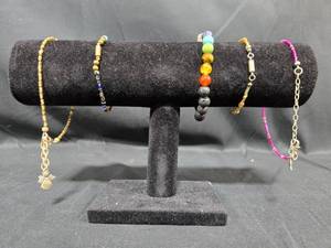 lot 267 image: Set of Beaded Bracelets with Various Designs