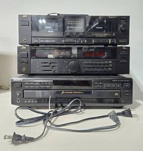 lot 276 image: Set of JVC Stereo Double Cassette Deck and Sony CD Player (untested)