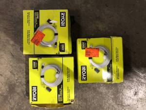 lot 5 image: Lot of RYOBI EZClean Power Cleaner 20 ft. Pressure Washer Hose  Customer Returns See Pictures