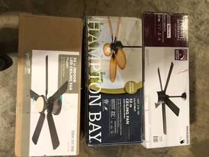 lot 19 image: Lot of Assorted Ceiling Lighting Fans Various Models and Conditions Customer Returns See Pictures