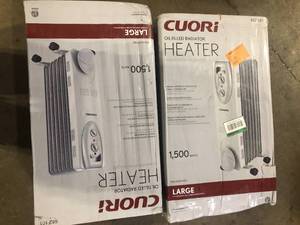 lot 2 image: Lot of Pelonis 1,500-Watt Oil-Filled Radiant Electric Space Heater with Thermostat Customer Returns See Pictures