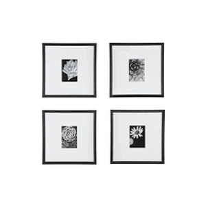 lot 13 image: StyleWell Black Modern Frame with White Matte Gallery Wall Picture Frames (Set of 4) Customer Returns See Pictures