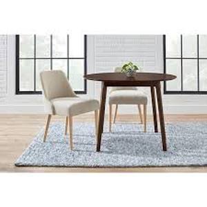 StyleWell Benfield Biscuit Beige Upholstered Dining Chair with Natural Wood Legs (Set of 2) Customer Returns See Pictures