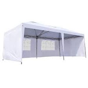 lot 29 image: Outsunny Large 10 ft. x 20 ft. White Gazebo Canopy Party Tent with 4 Removable Side Walls for Weddings, Picnic or Events   Customer Returns See Pictures