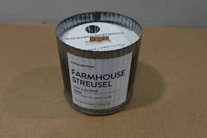 lot 22 image: Anchored Northwest Farmhouse Streusel Wood Wick Candle