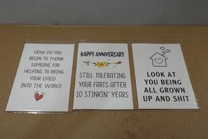 lot 27 image: 3 Novelty Greeting Cards
