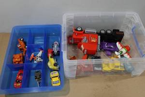 lot 121 image: Bin of Cars Character Toy Cars