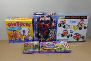 lot 124 image: Assorted Family Games - Pie Face, Puzzles, Building Set