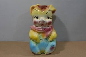 lot 126 image: Vintage American Bisque Pig Cookie Jar