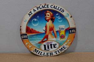 lot 146 image: Novelty Metal Sign -Miller Lite