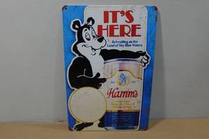 lot 148 image: Novelty Metal Sign -Hamms Beer
