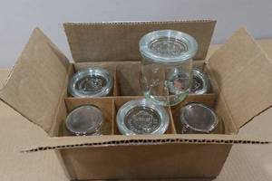 lot 191 image: 6 Weck Mini Tulip Canning Jars