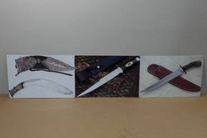 lot 288 image: 3 Novelty Metal Signs - Knife Collection