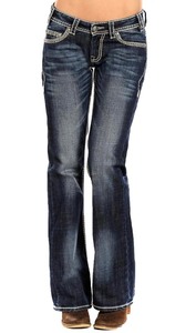 lot 36 image: Rock & Roll Cowgirl Abstract V Riding Jeans - 34x32